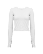 WHITE  POLYESTER - LONG SLEEVES TOP