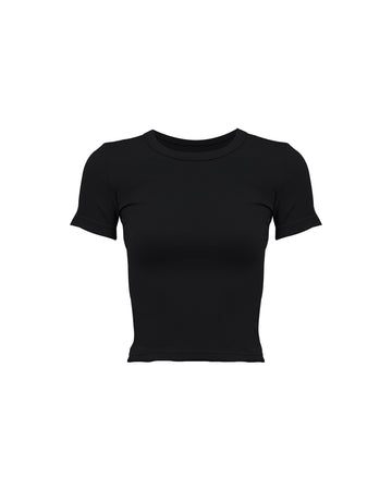 BLACK COTTON - SHORT SLEEVES TOP