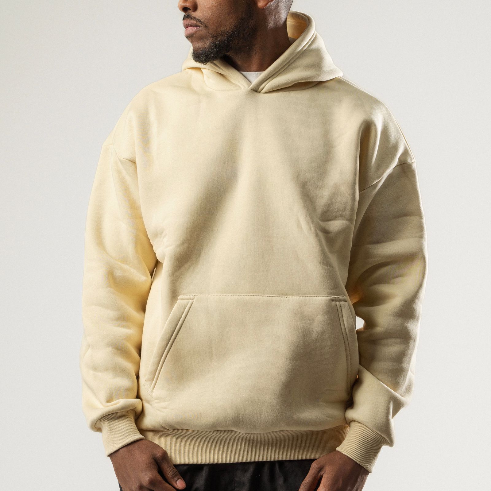 LIGHT BEIGE OVER-SIZED HOODIE