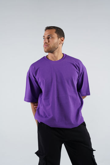 PURPLE ORGANDY OVER-SIZED T-SHIRT