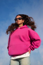 MAGENTA OVER-SIZED HOODIE