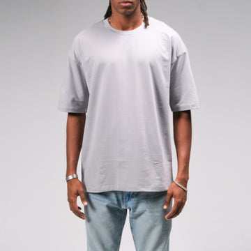 SILVER GREY SUMMER MELTON OVER-SIZED T-SHIRT