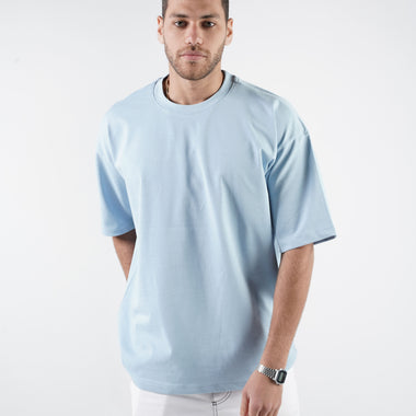 SKY BLUE ORGANDY OVER-SIZED T-SHIRT