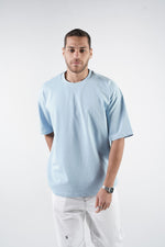 SKY BLUE ORGANDY OVER-SIZED T-SHIRT