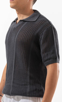 NET KNIT POLO 06