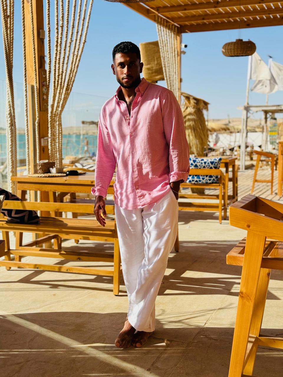 PINK LINEN SHIRT