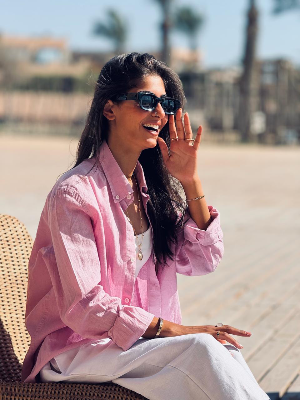 PINK LINEN SHIRT