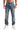 WASHED GREEN STRAIGHT LEG DENIM PANTS
