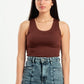 DARK BROWN SLEEVELESS TOP