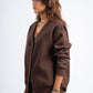 DARK BROWN BUTTON UP CARDIGAN