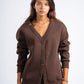 DARK BROWN BUTTON UP CARDIGAN