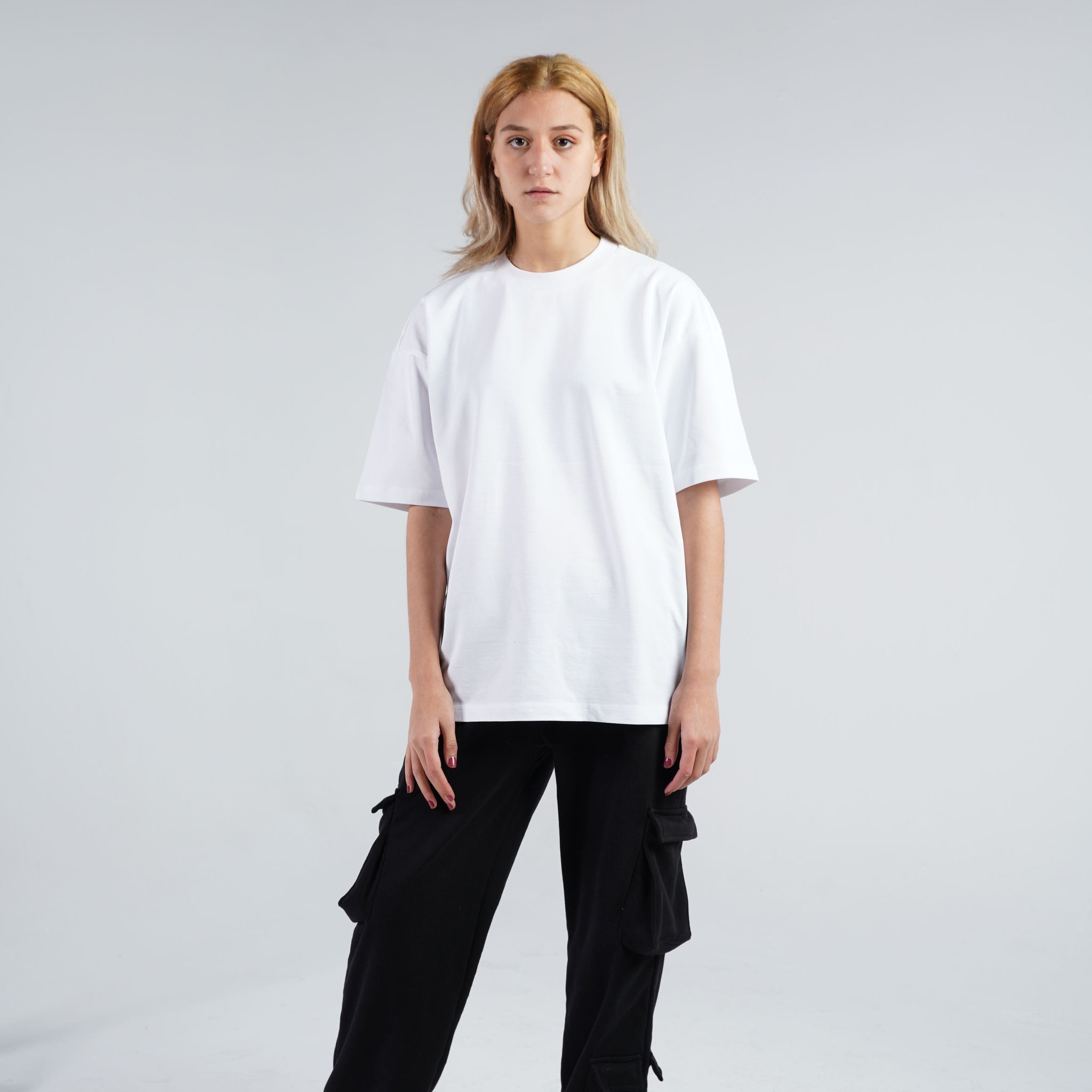 WHITE ORGANDY OVER-SIZED T-SHIRT