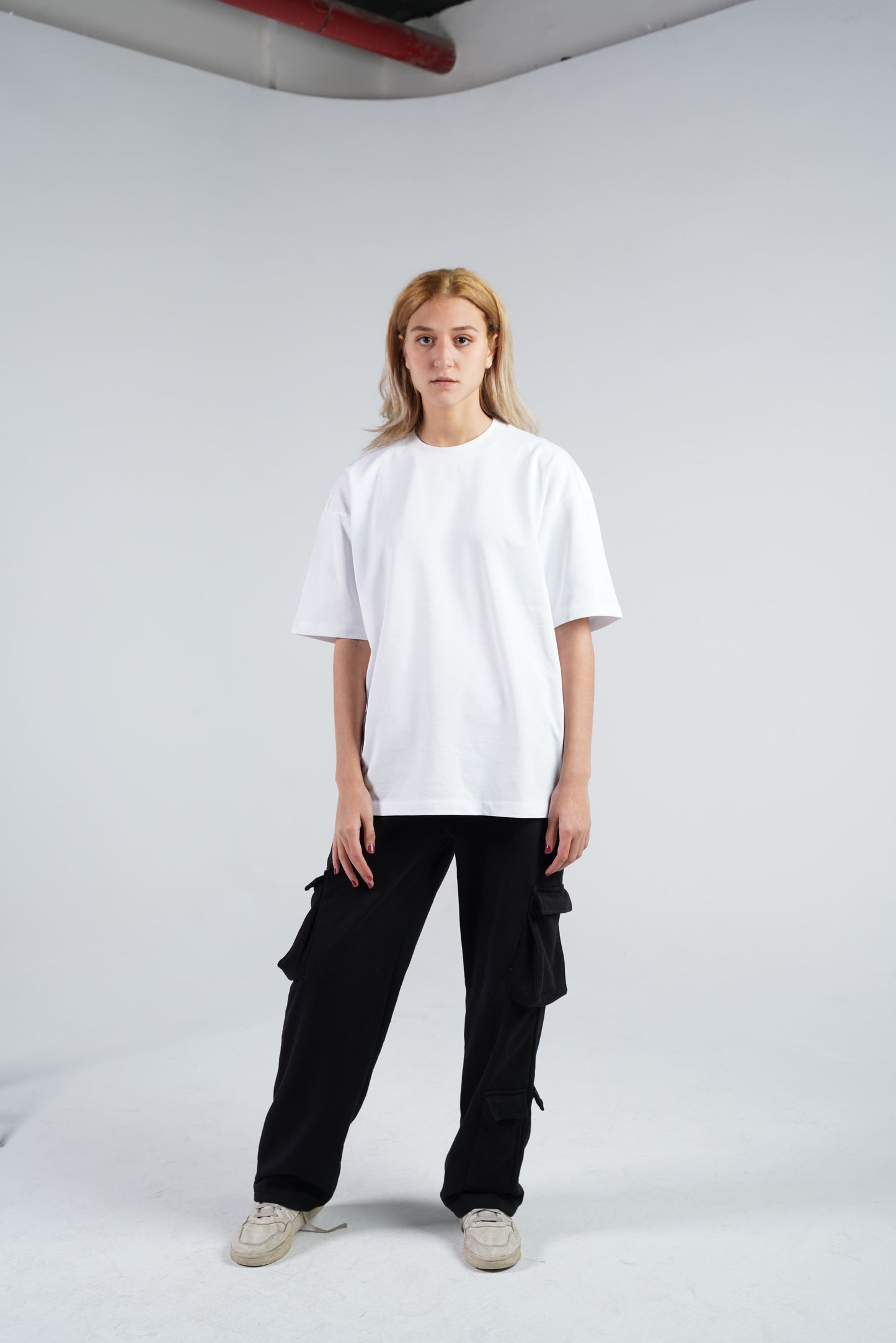 WHITE ORGANDY OVER-SIZED T-SHIRT