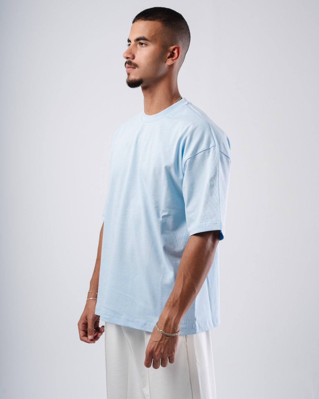 SKY-BLUE ORGANDY BOXY-TEE