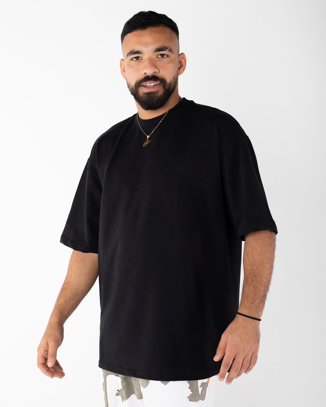 BLACK SUMMER MELTON OVER-SIZED T-SHIRT