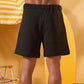 BLACK WAFFLE SHORTS