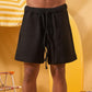 BLACK WAFFLE SHORTS