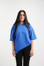 ELECTRIC BLUE SUMMER MELTON OVER-SIZED T-SHIRT