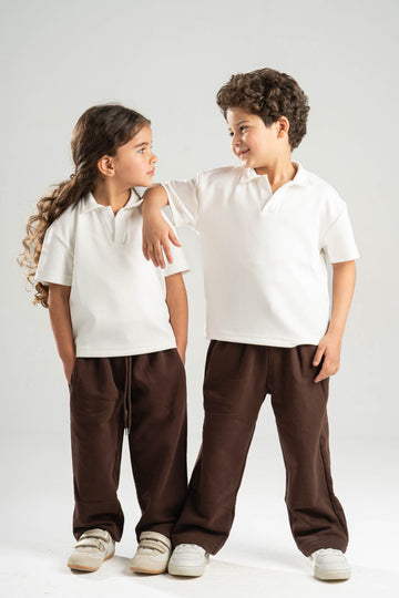 DARK BROWN LITTLE ONES RELAXED LIGHTWEIGHT SWEATPANTS