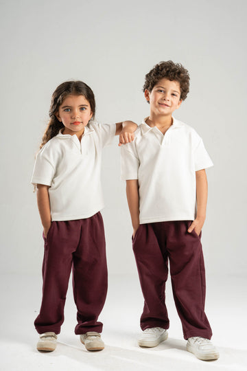 BURGUNDY LITTLE ONES RELAXED LIGHTWEIGHT SWEATPANTS