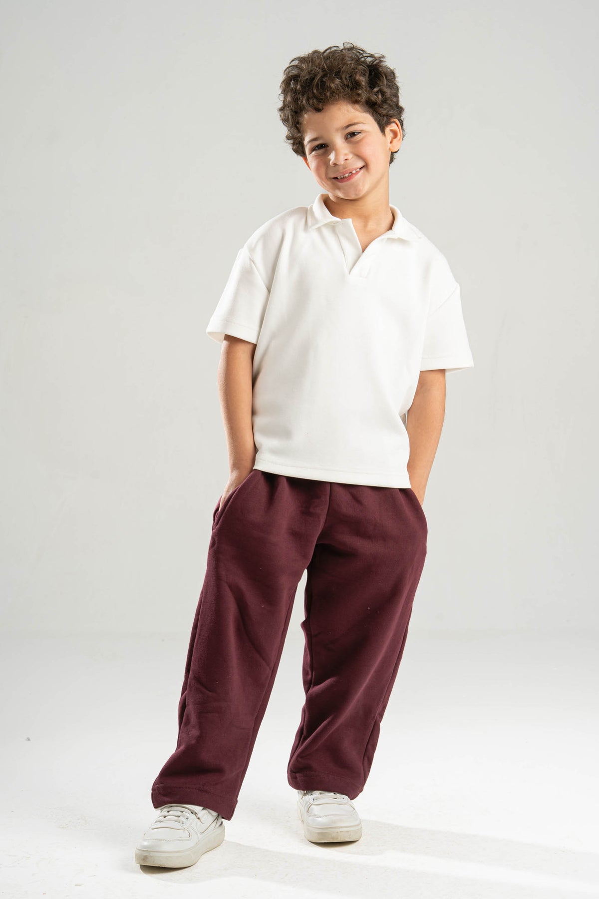 BURGUNDY LITTLE ONES RELAXED LIGHTWEIGHT SWEATPANTS