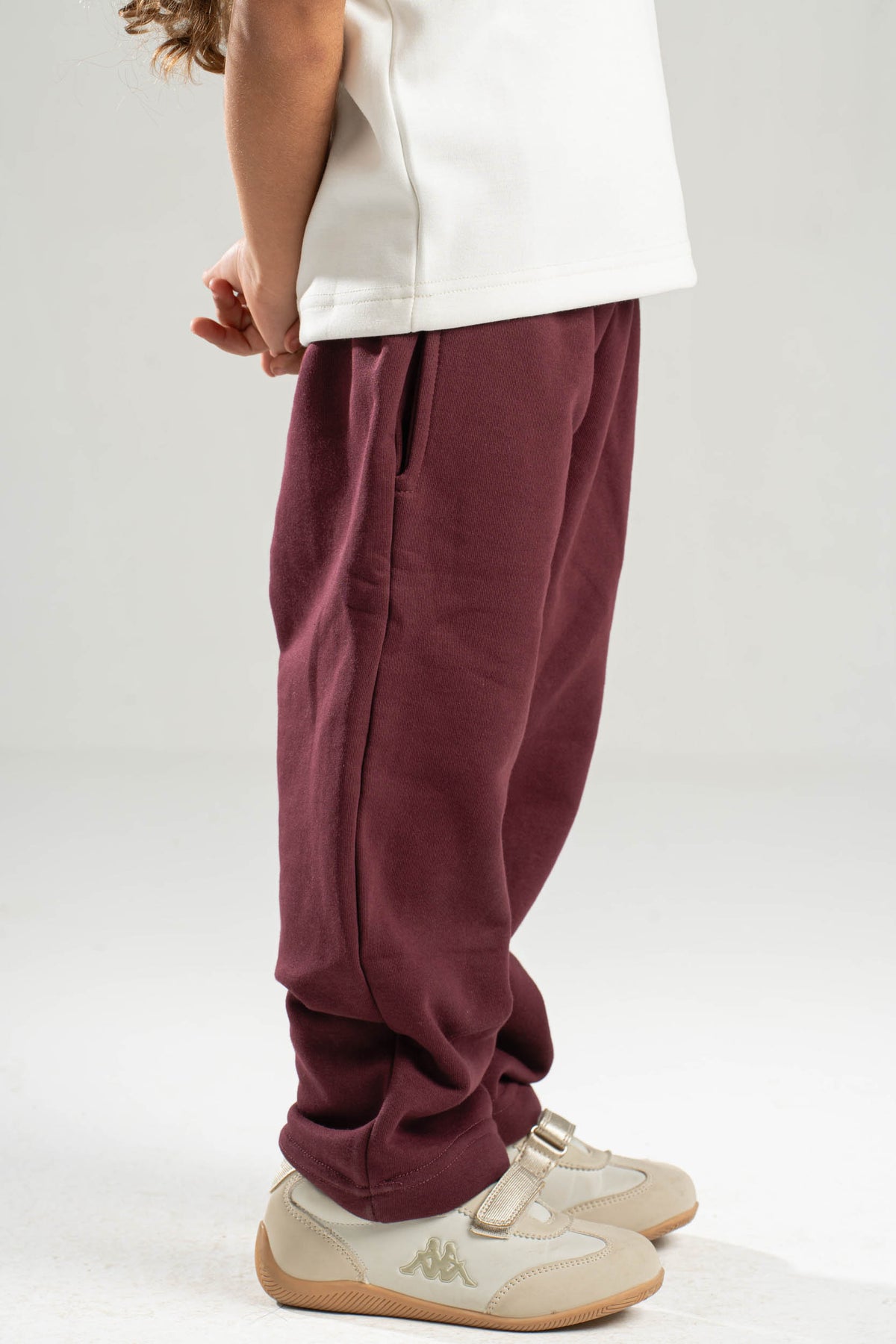 BURGUNDY LITTLE ONES RELAXED LIGHTWEIGHT SWEATPANTS