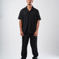 SHORT SLEEVE LINE-TEXTURED SHIRT