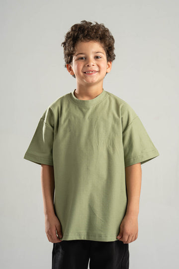 OLIVE LITTLE ONES HEAVY WEIGHT OVERSIZED T-SHIRT