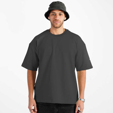 GREY ORGANDY OVER-SIZED T-SHIRT