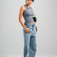 DARK GREY RIBBED TANK TOP WITH STUDS