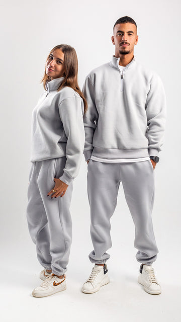LIGHT GREY LOOSE-FIT SWEATPANTS