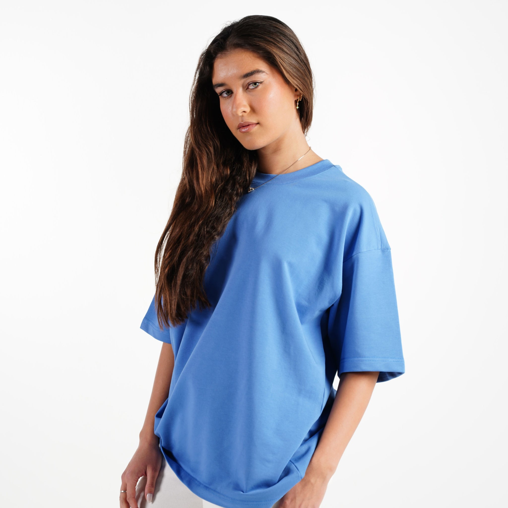 LIGHT BLUE SUMMER MELTON OVER-SIZED T-SHIRT