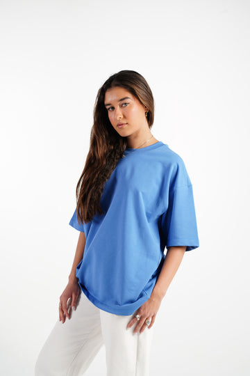 LIGHT BLUE SUMMER MELTON OVER-SIZED T-SHIRT