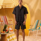 BLACK RIDGED SHORT