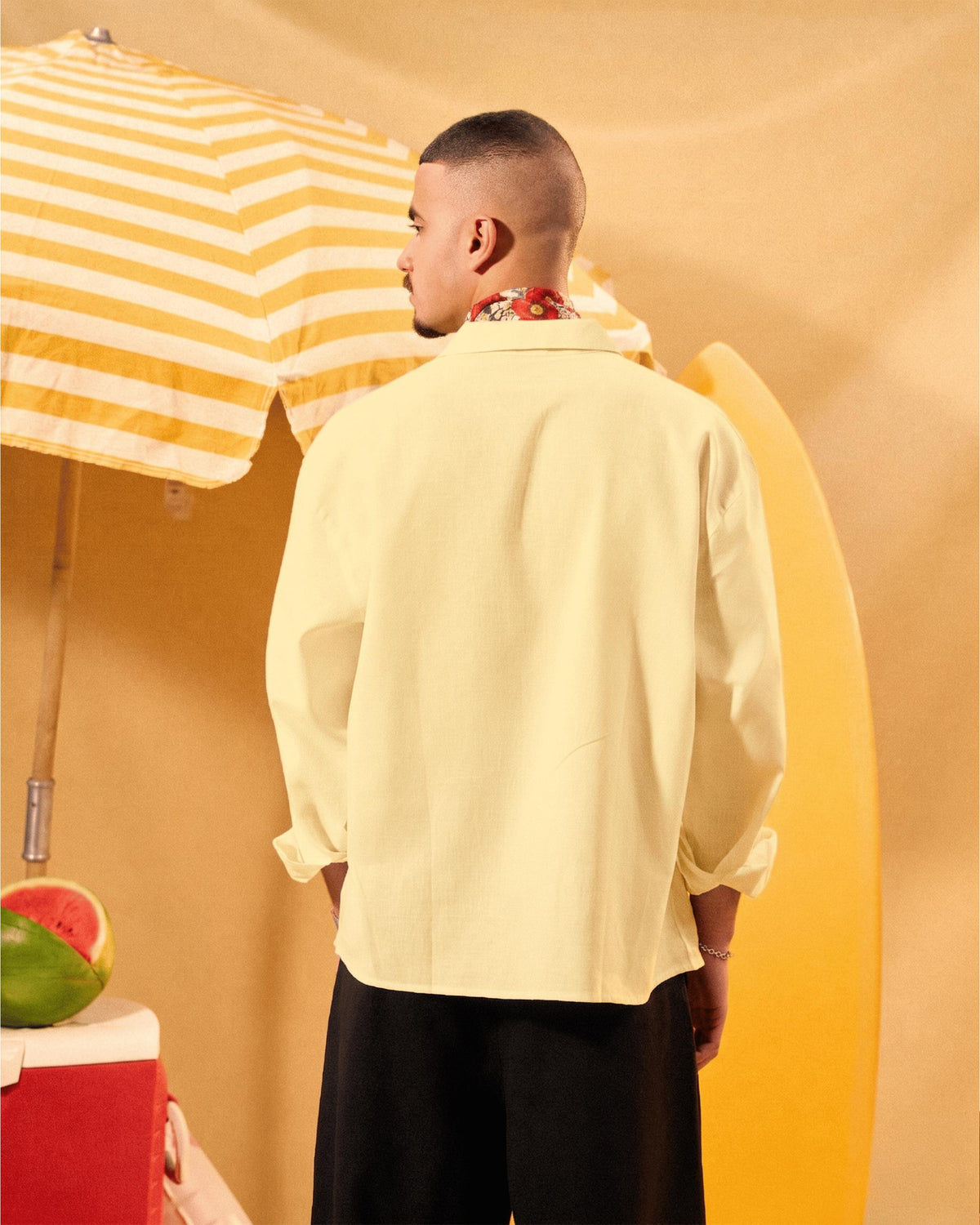 BUTTERMILK YELLOW LINEN BOXY SHIRT