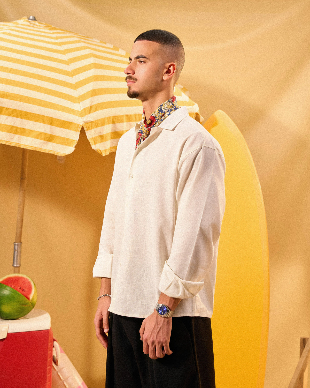 OFF-WHITE LINEN BOXY SHIRT