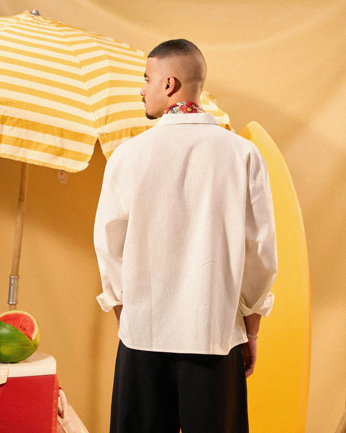 OFF-WHITE LINEN BOXY SHIRT