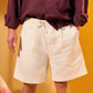 OFF-WHITE RELAXED LINEN SHORTS