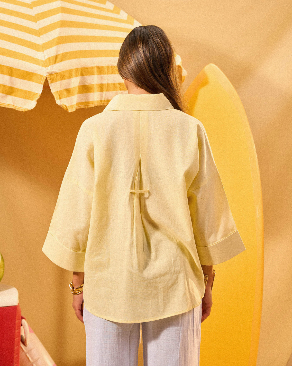 BUTTERMILK YELLOW RELAXED LINEN SHIRT