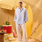 OFF WHITE PLEATED LINEN PANTS