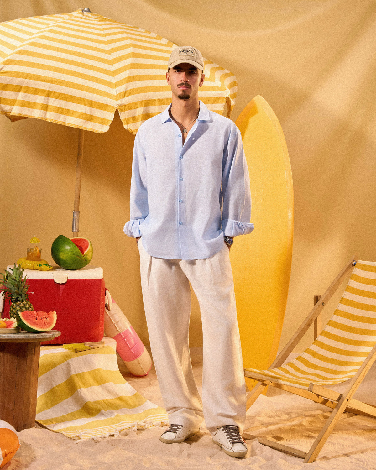 PLEATED LINEN PANTS