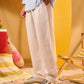 OFF WHITE PLEATED LINEN PANTS