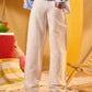 OFF WHITE PLEATED LINEN PANTS