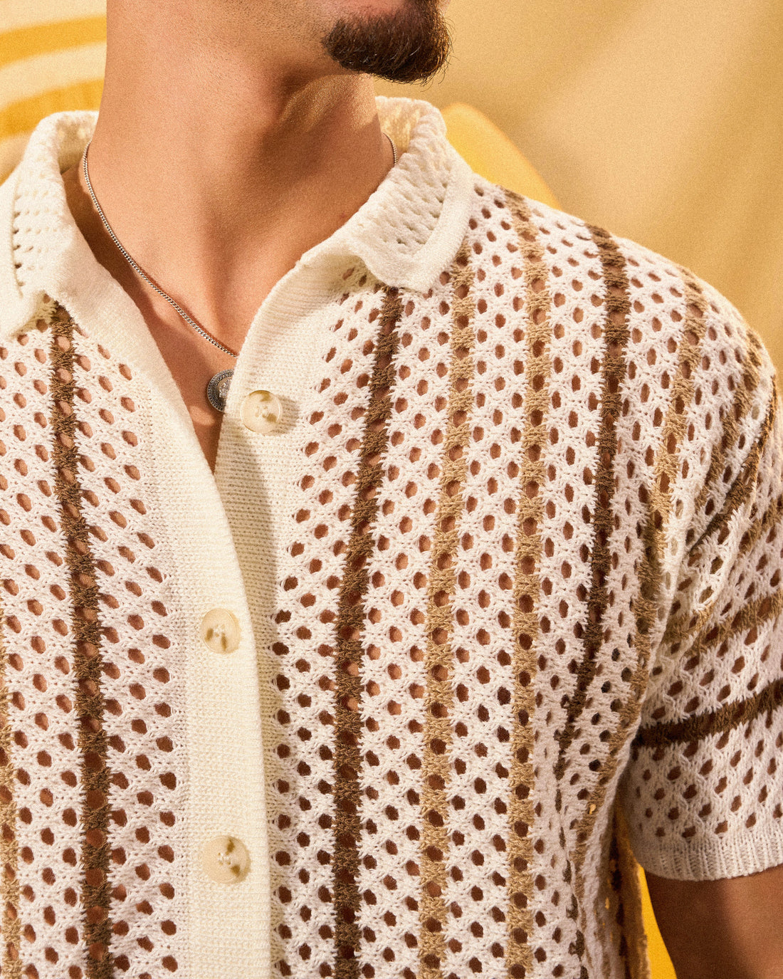 TEXTURED STRIPE KNIT SHIRT