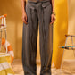 GREY WOMEN'S RIBBON TIE FORMAL PANTS