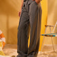 GREY WOMEN'S RIBBON TIE FORMAL PANTS