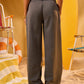 GREY WOMEN'S RIBBON TIE FORMAL PANTS