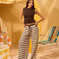 OFFWHITE X BROWN STRIPED KNITTED PANTS