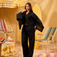 BLACK WOMEN'S STUDDED LINEN PONCHO