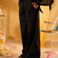 BLACK WOMEN'S CLASSIC LINEN PANTS